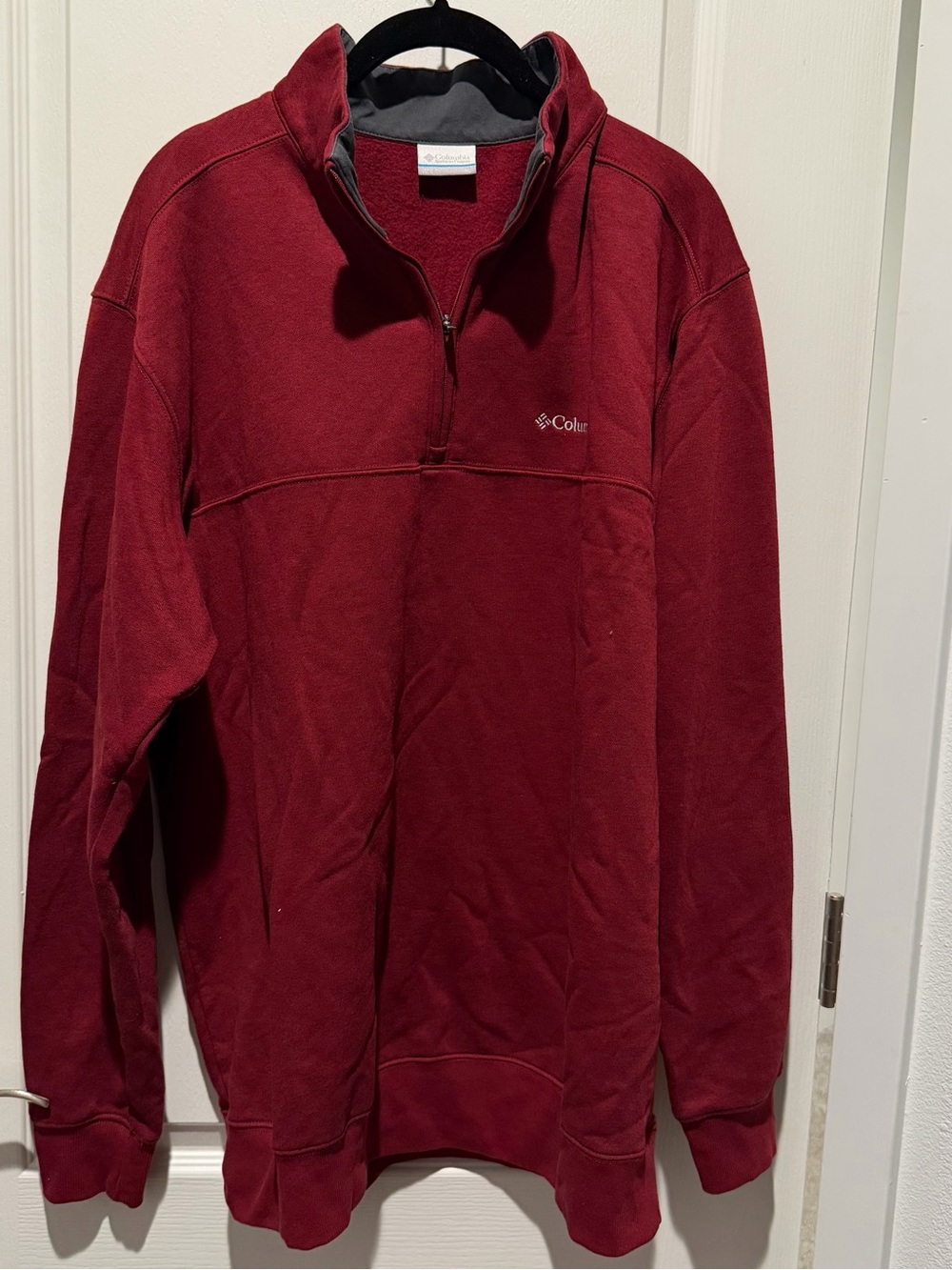 Columbia Men’s Zip-Up Fleece Pullover - Burgundy